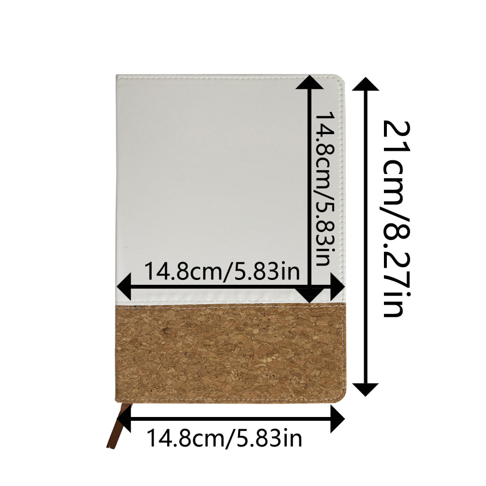 A5 Sublimation Blank Notebook DIY Heat Transfer Journal with White PU Hardcover