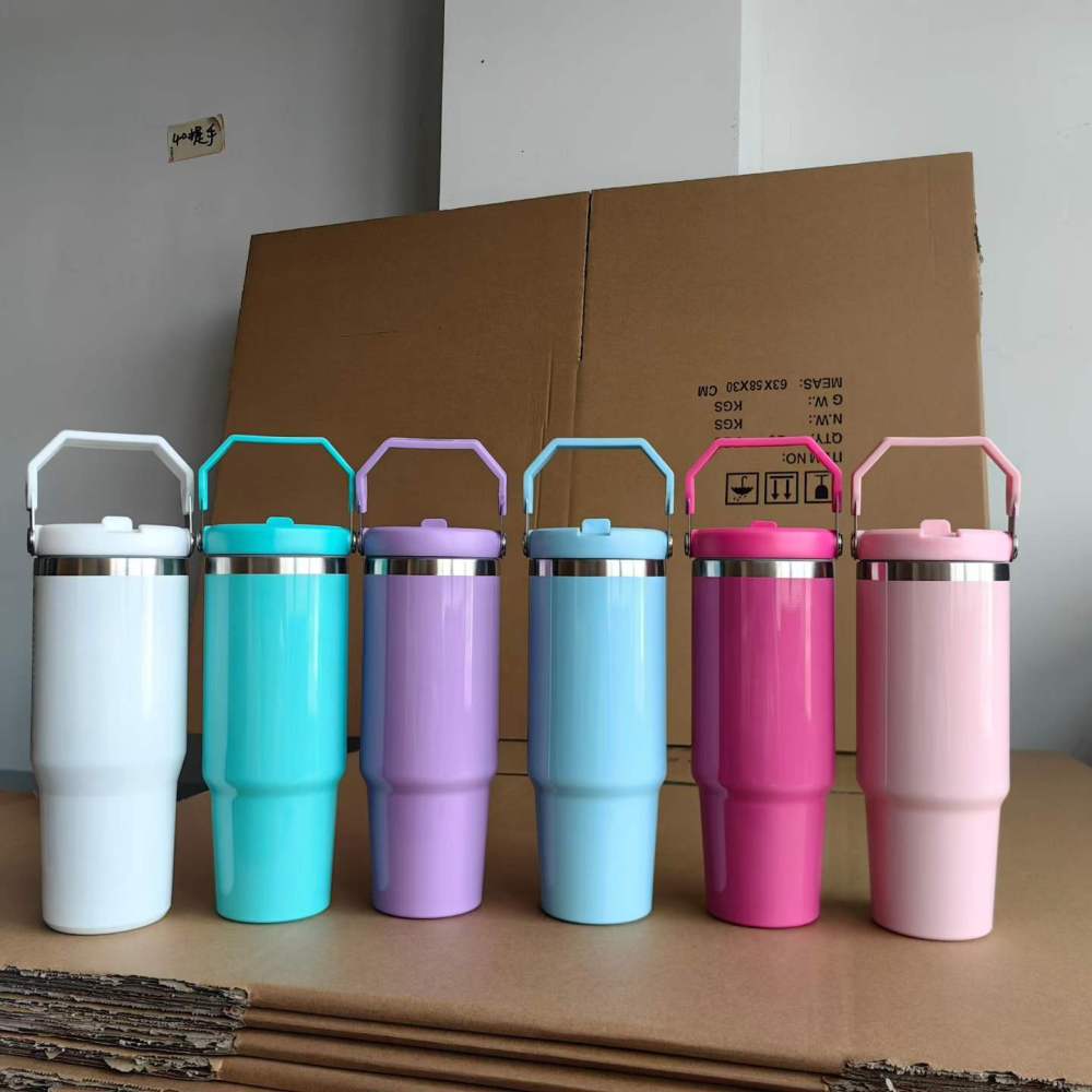 RTS US warehouse  30oz  Flip Top Swing Handle Leakproof Tumblers for Sublimation