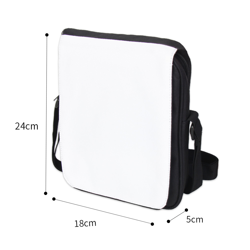 Sublimation Blanks Messenger Bag with Flap, 10 Colors Shoulder Crossbody Bag Polyester Sublimation Blank Bookbag Slings Pattern Custom Heat Transfer DIY Gifts