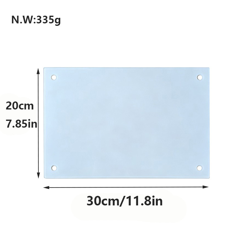 Sublimation Blanks Glass Photo Frame 20x30cm (7.85x11.8 in), Single-Side Coated Tempered Glass Picture Frame with 4 Pre-Drilled Holes, Personalized DIY Custom Photo Gift