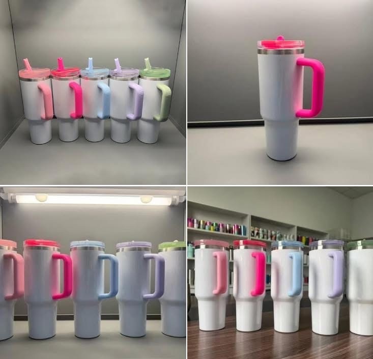 40oz Sublimation Blank Tumbler with Handle & Lid