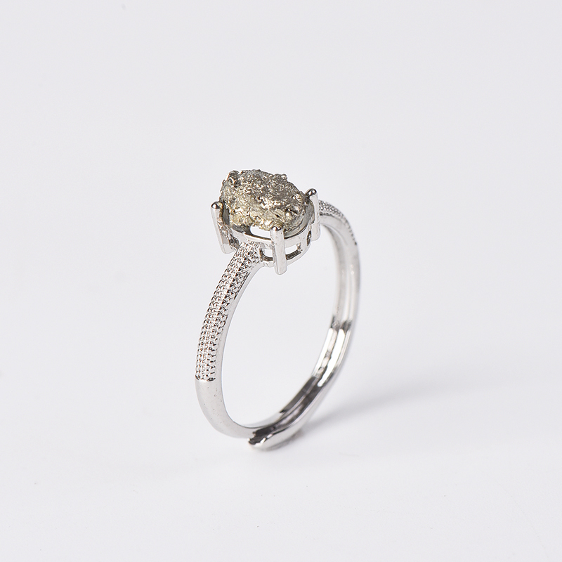 Natural high-quality pyrite ring for women ring and men beautiful and atmospheric