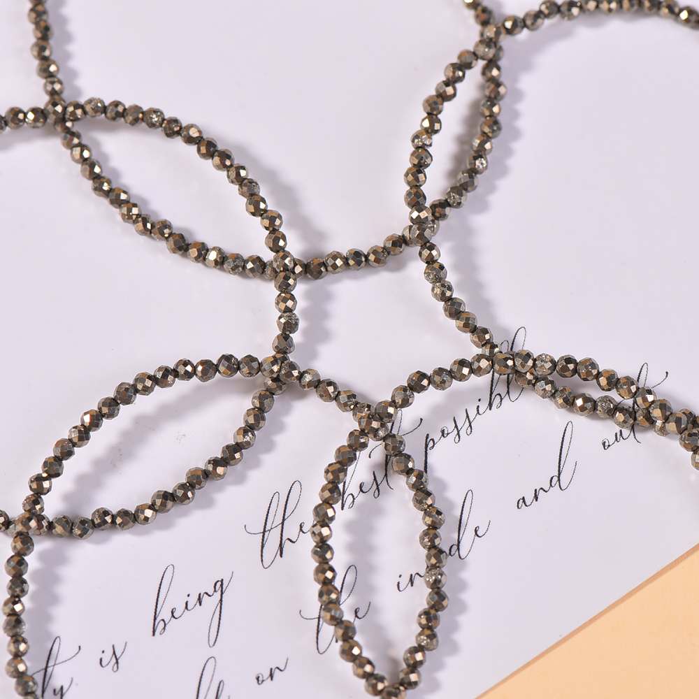 3mm genuine natural pyrite bracelet DIY women's bracelet new style grand and beautiful