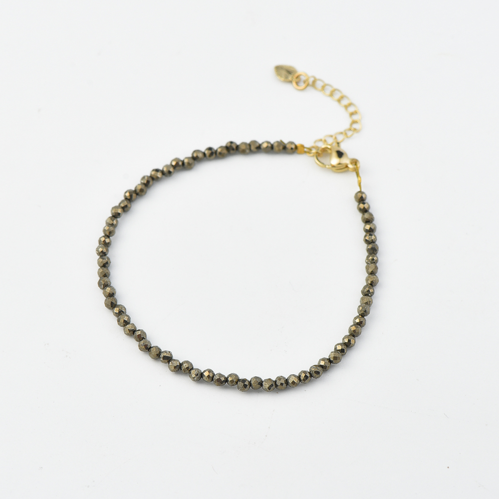 3mm genuine natural pyrite bracelet DIY women's bracelet new style grand and beautiful