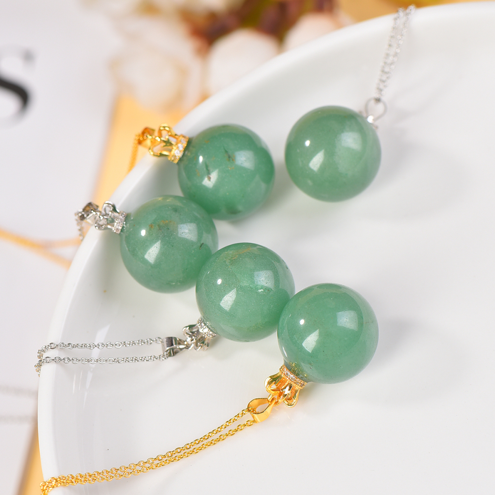 Natural crystal aventurine necklace real  aventurine gemstone pendant women's necklace safe and beautiful