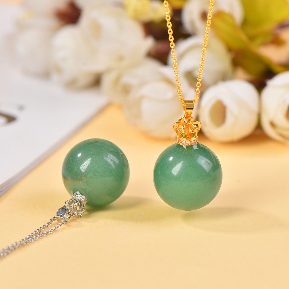 Natural crystal aventurine necklace real  aventurine gemstone pendant women's necklace safe and beautiful