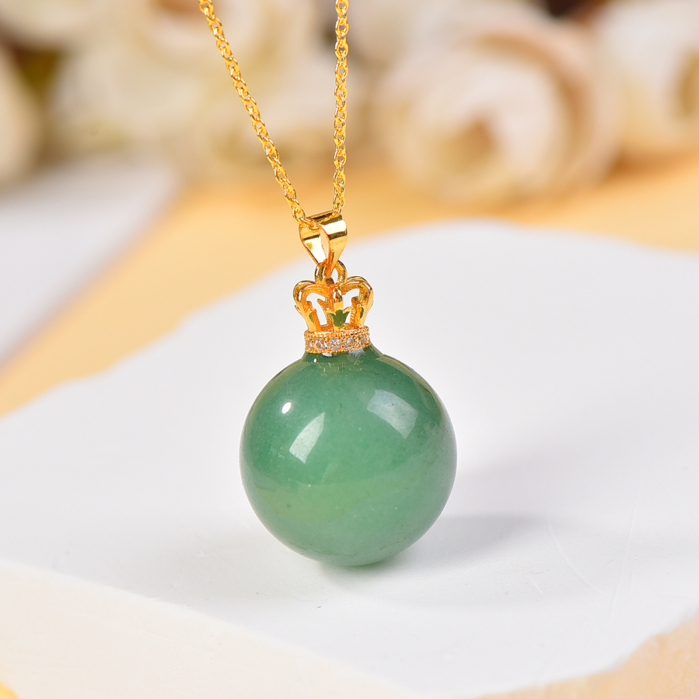 Natural crystal aventurine necklace real  aventurine gemstone pendant women's necklace safe and beautiful