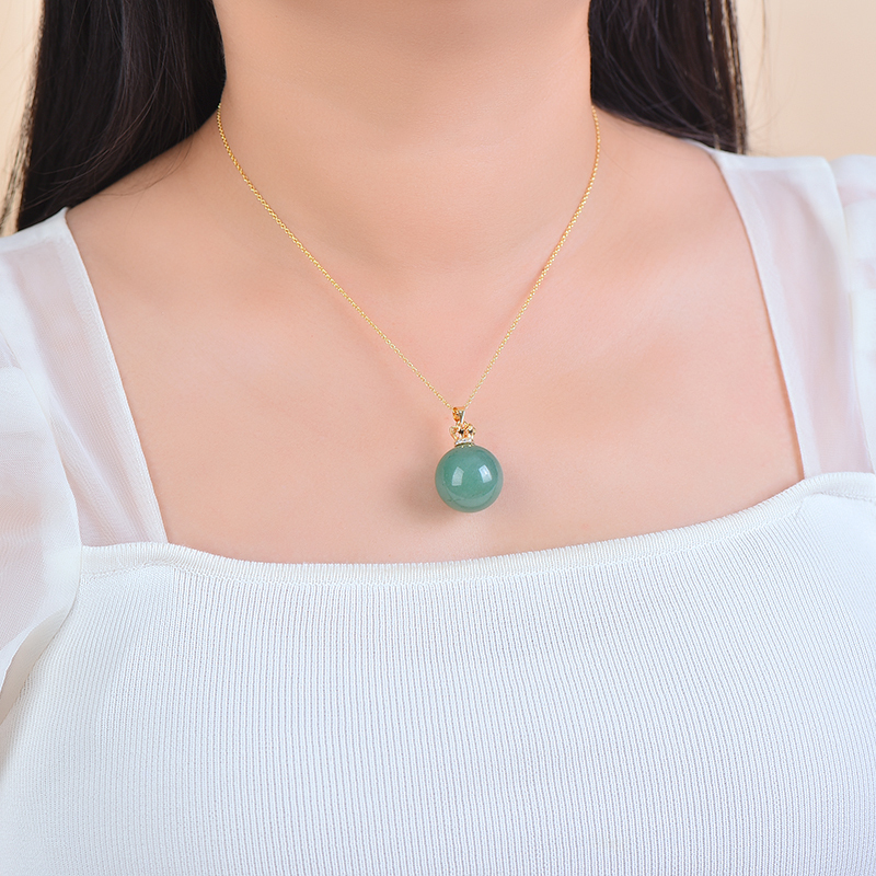 Natural crystal aventurine necklace real  aventurine gemstone pendant women's necklace safe and beautiful