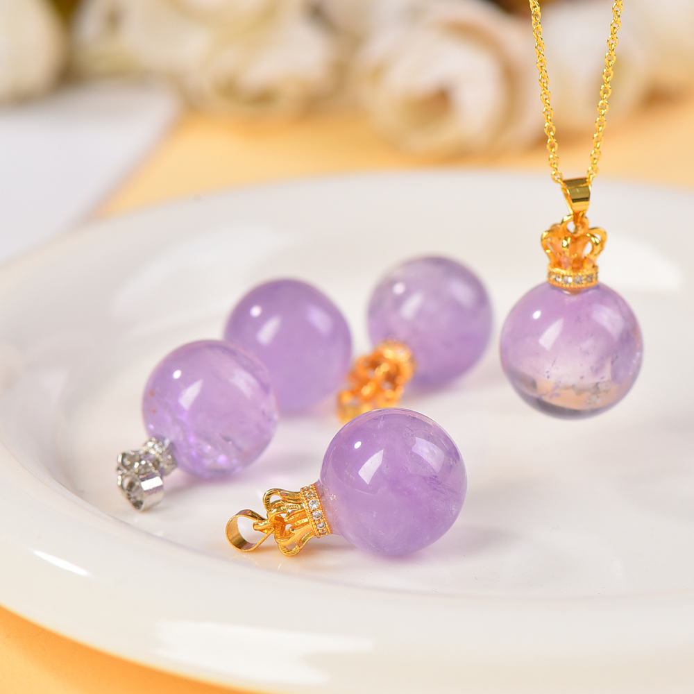 Natural crystal amethyst necklace real  amethyst gemstone pendant women's necklace safe and beautiful