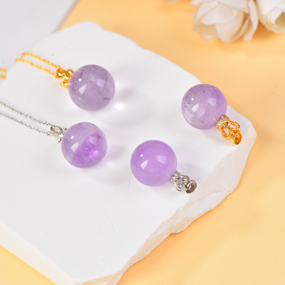 Natural crystal amethyst necklace real  amethyst gemstone pendant women's necklace safe and beautiful