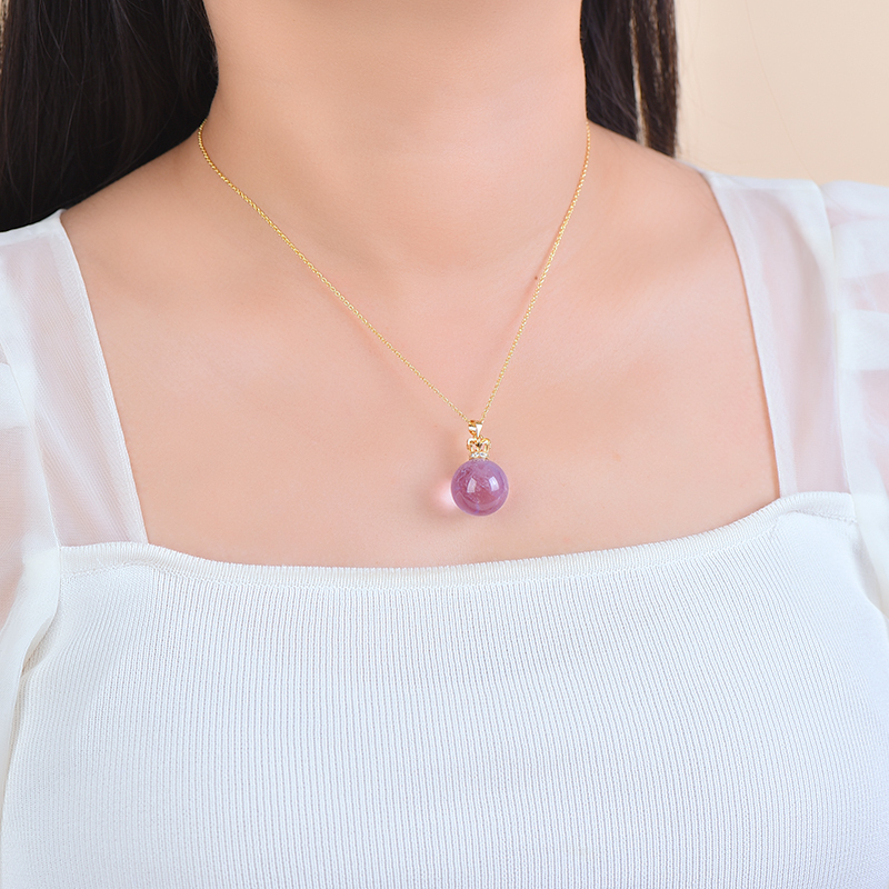 Natural crystal amethyst necklace real  amethyst gemstone pendant women's necklace safe and beautiful