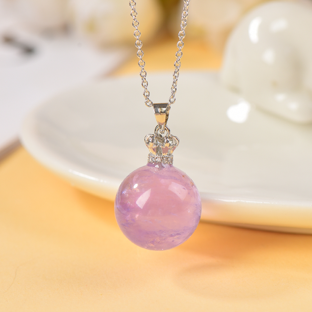 Natural crystal amethyst necklace real  amethyst gemstone pendant women's necklace safe and beautiful