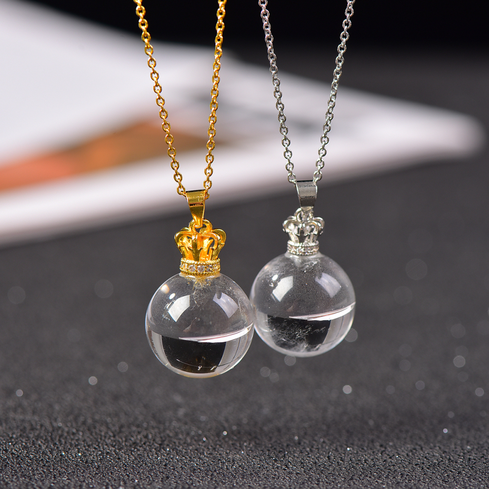 Natural clean crystals necklace real  clean crystals gemstone pendant women's necklace safe and beautiful