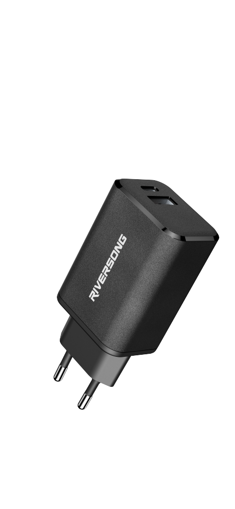 RIVERSONG PowerKub G65 - Chargeur Mural 65W GaN, Charge Rapide PD, Ultra-Compact, Protections Multiples, Noir