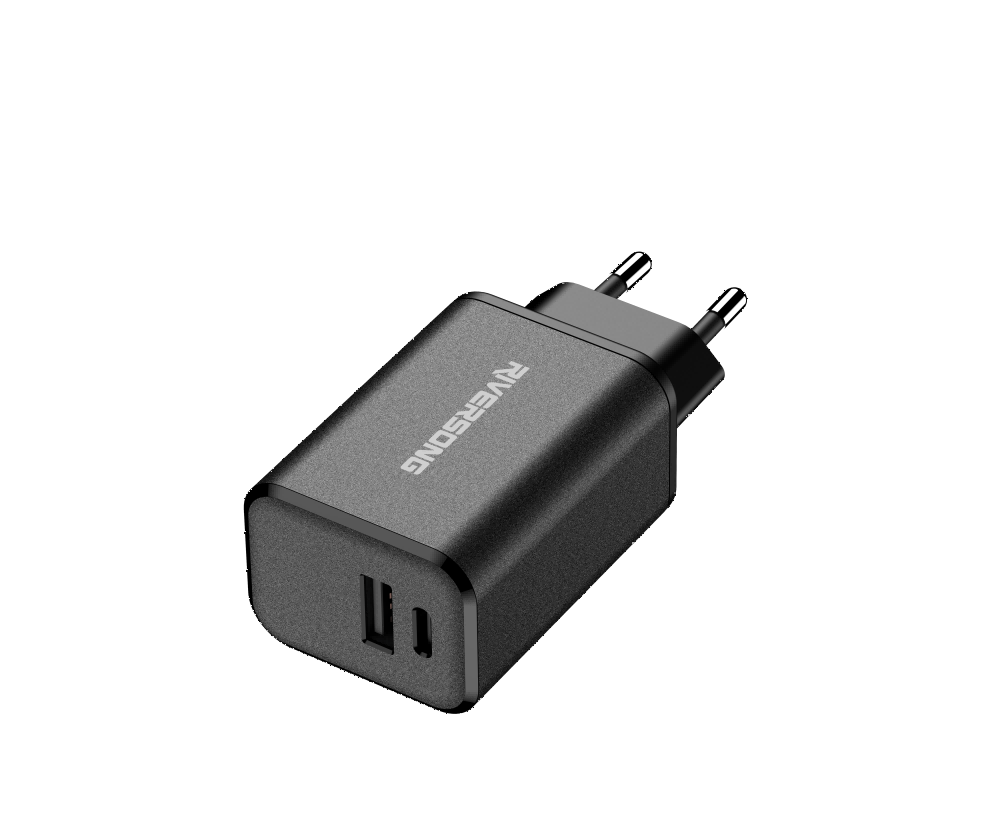 RIVERSONG PowerKub G65 - Chargeur Mural 65W GaN, Charge Rapide PD, Ultra-Compact, Protections Multiples, Noir