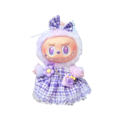 Purple plaid dress + bow