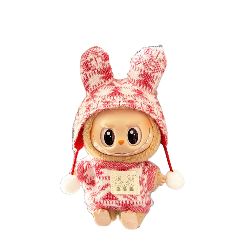 labu clothes 10cm Knit Bunny Ear Outfit