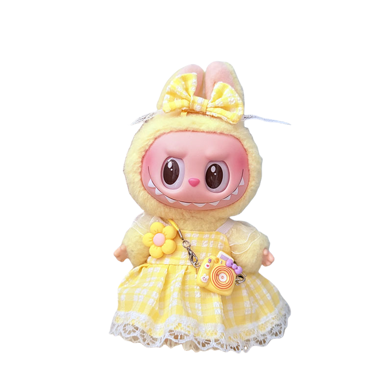 labu clothes Small plaid purple dress + bow