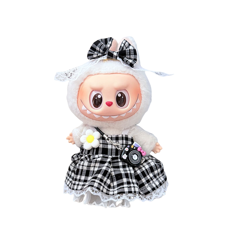 labu clothes Small plaid purple dress + bow