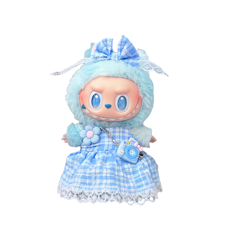 labu clothes Small plaid purple dress + bow