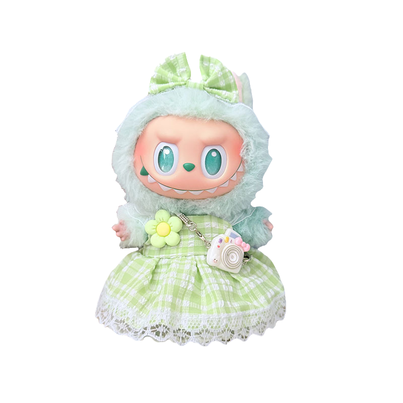 labu clothes Small plaid purple dress + bow