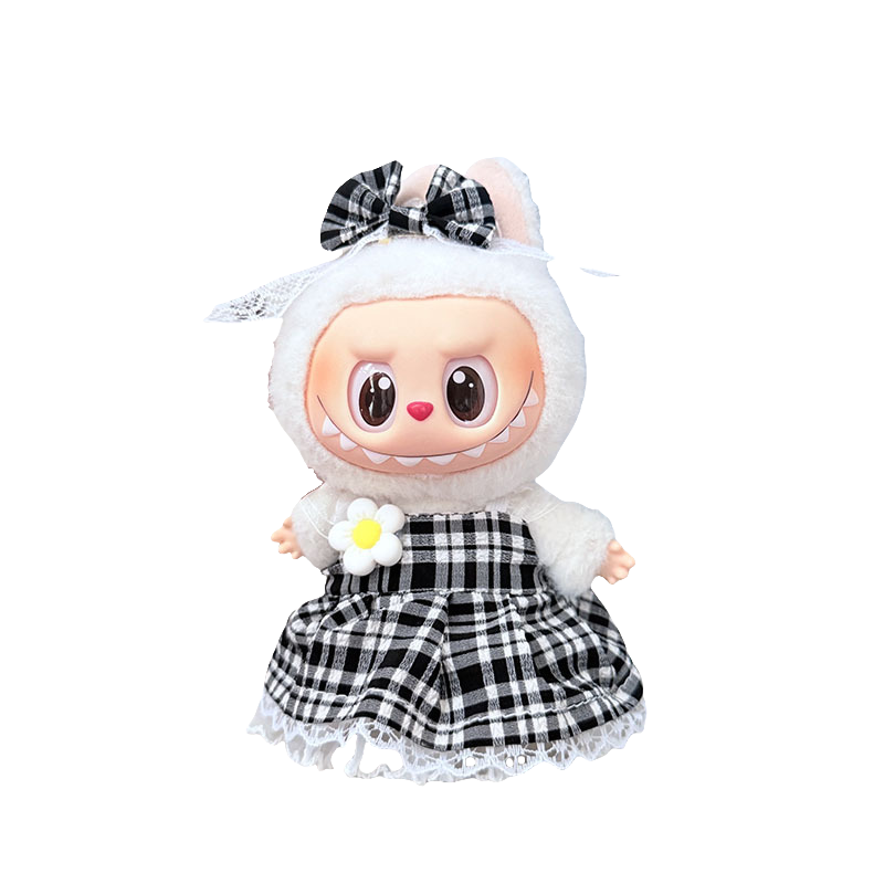 labu clothes Small plaid purple dress + bow