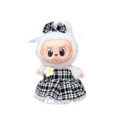 Black plaid dress + bow