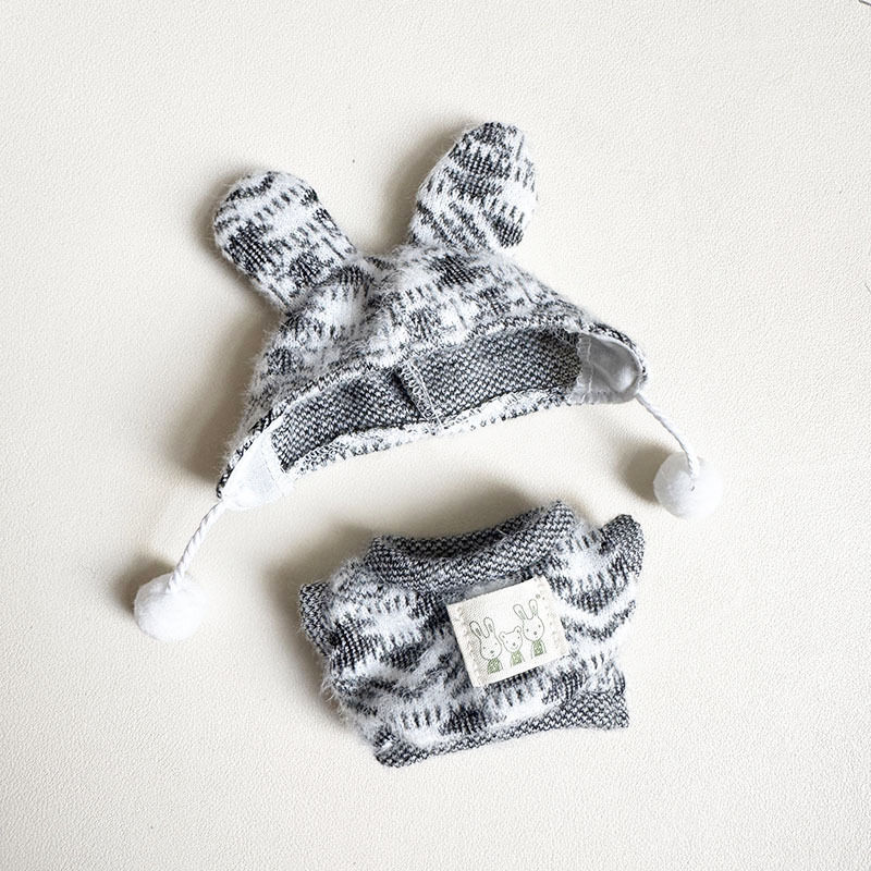 labu clothes 10cm Knit Bunny Ear Outfit