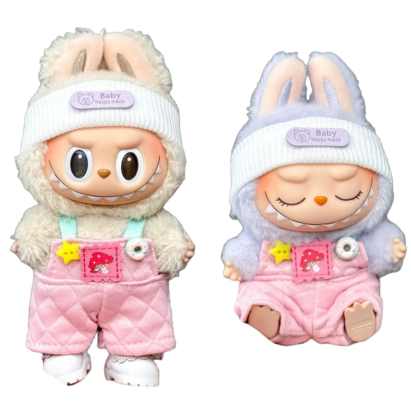 Pink plaid overalls for baby