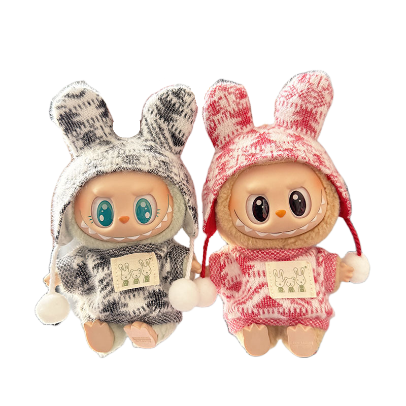 labu clothes 10cm Knit Bunny Ear Outfit