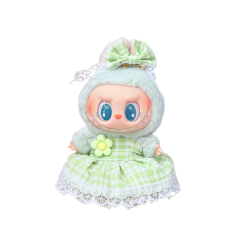 Green plaid dress + bow