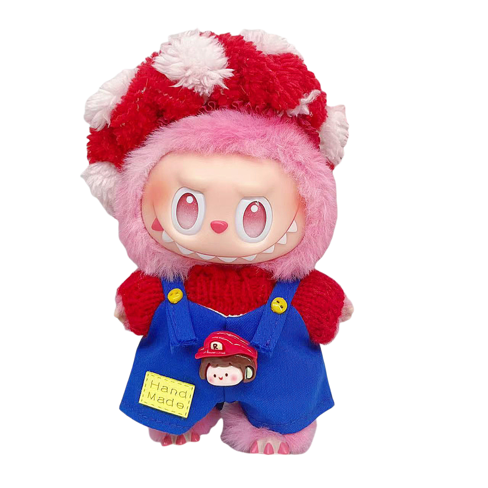 Mario Plush Hat & Knit Set, fits 10/15cm Labu Doll