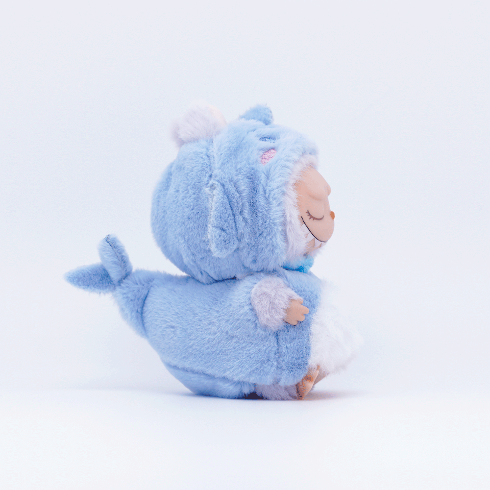 Blue Dinosaur Jumpsuit Outfit, fits 10/15cm Labu Doll