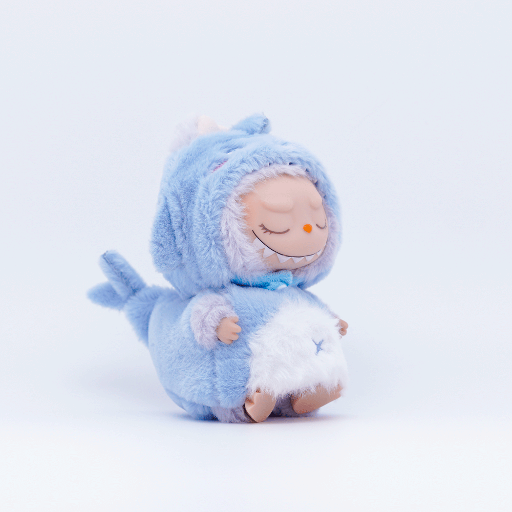 Blue Dinosaur Jumpsuit Outfit, fits 10/15cm Labu Doll