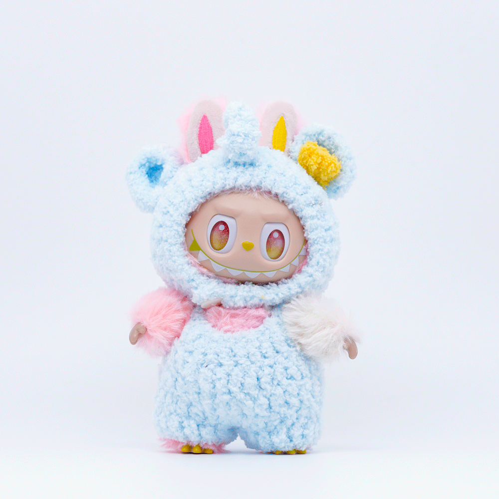 Blue Cozy Elephant Outfit Set, fits 10/15cm Labu Doll