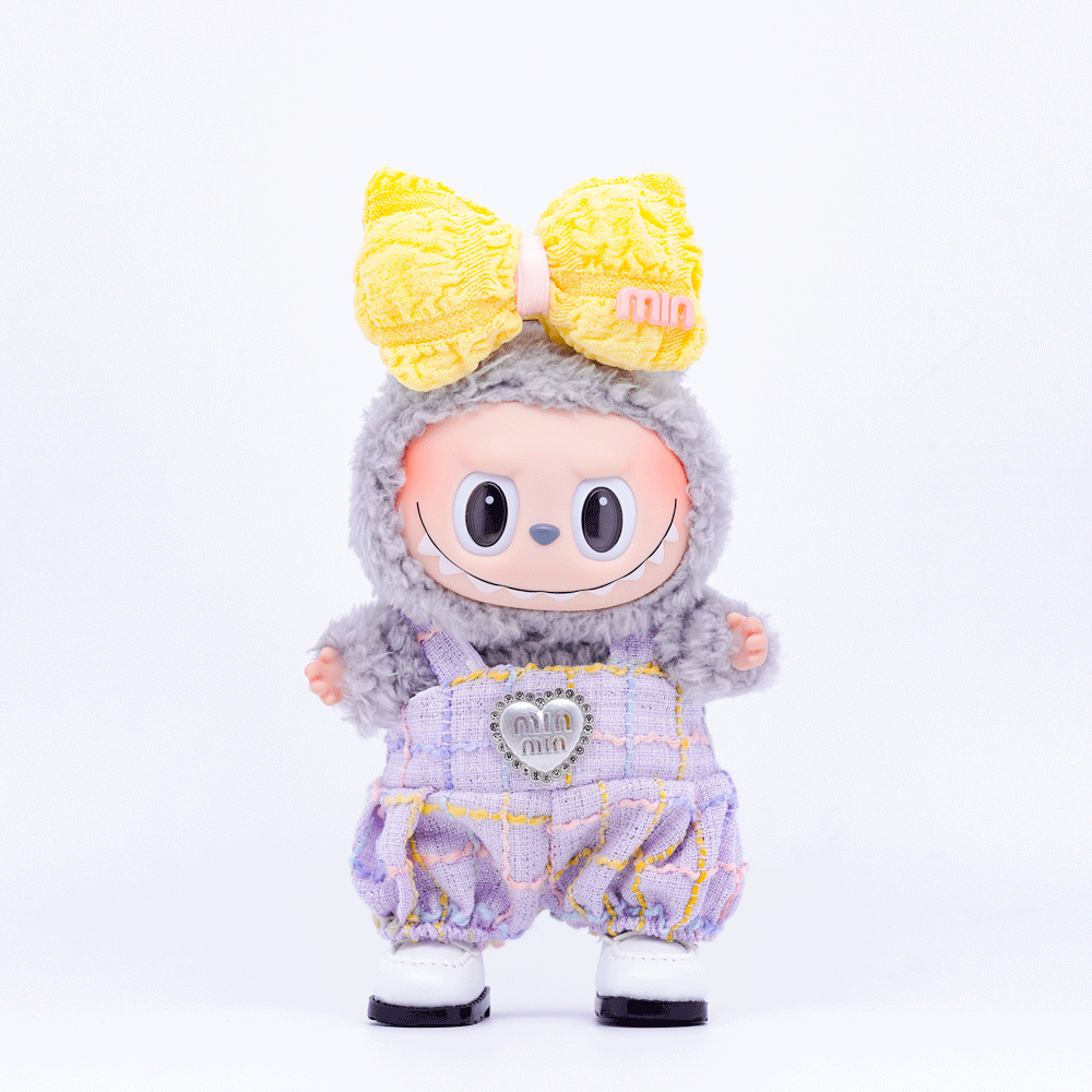 Labu Chic Checkered Overalls Set, fits 10/15cm Labu Doll