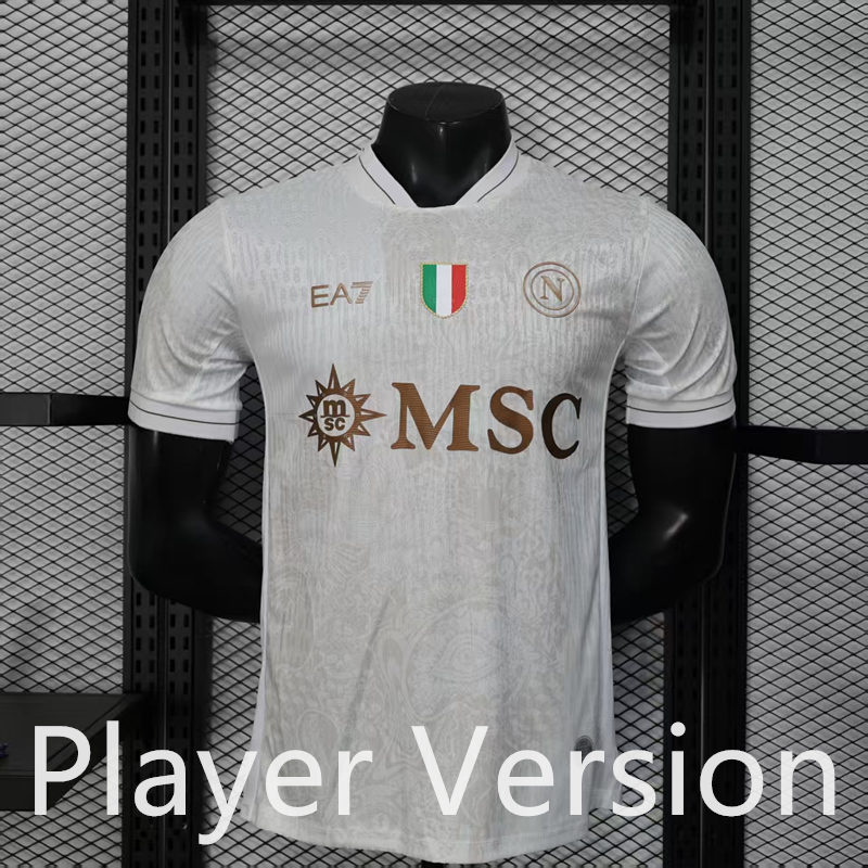 Player Version 2025-2026 Napoli Away White Thailand Soccer Jersey AAA-888