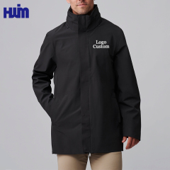 Custom Recycled Polyester Waterproof Jacket,Waterproof Detachable Hood Sustainable Jacket | Recycled Polyester
