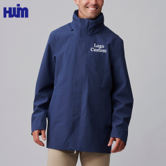 Custom Recycled Polyester Waterproof Jacket,Waterproof Detachable Hood Sustainable Jacket | Recycled Polyester