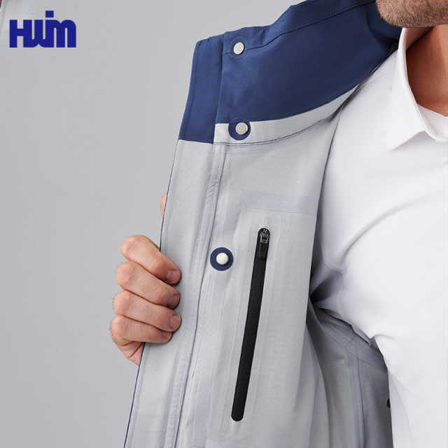 Custom Recycled Polyester Waterproof Jacket,Waterproof Detachable Hood Sustainable Jacket | Recycled Polyester