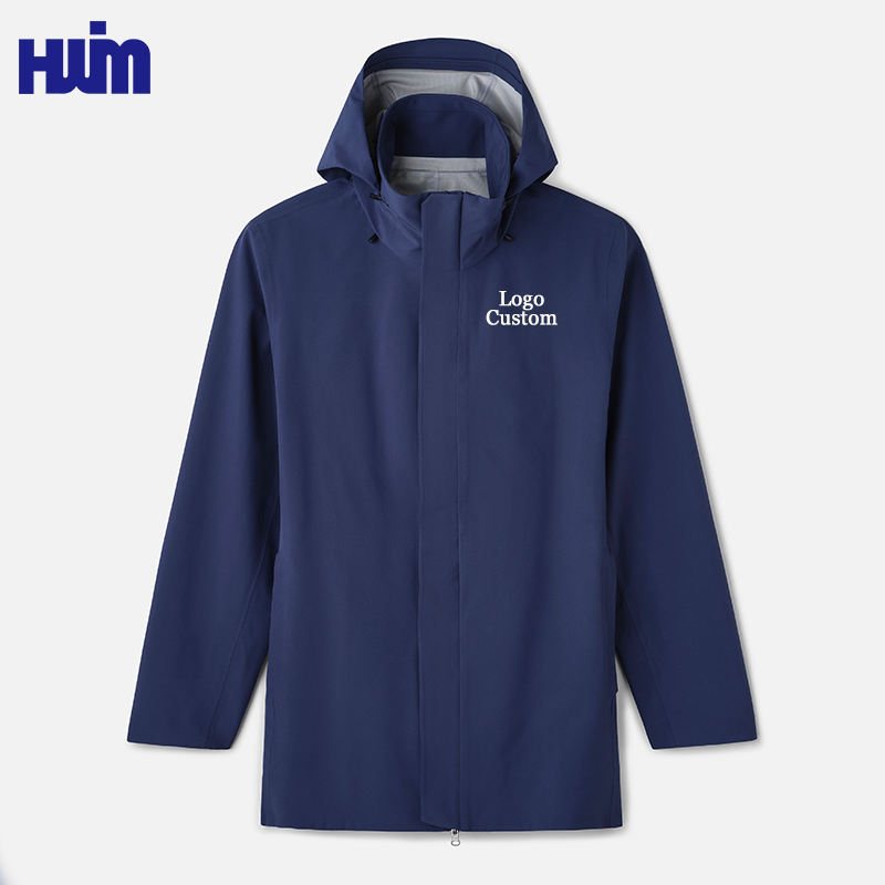 Custom Recycled Polyester Waterproof Jacket,Waterproof Detachable Hood Sustainable Jacket | Recycled Polyester