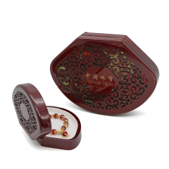 Classic Wooden Jewelry Box With Hollow Carving Design