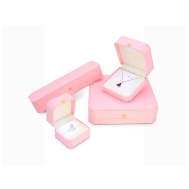 High fashion jewelry case with light leather jewelry storage box best selling high quality ring box