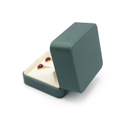 Premium Green PU Leather Earrings Box
