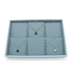 PU Leather Jewelry Necklace Pendant Display Tray