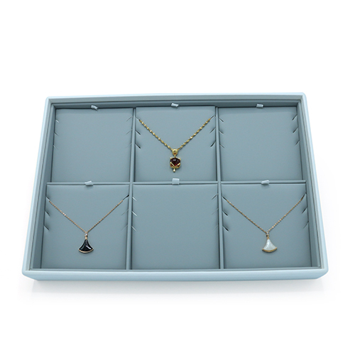 PU Leather Jewelry Necklace Pendant Display Tray