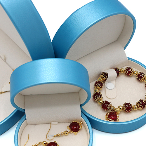 High Quality PU leather Semicircle Jewelry Ring Bangle Box