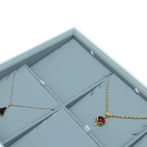 PU Leather Jewelry Necklace Pendant Display Tray