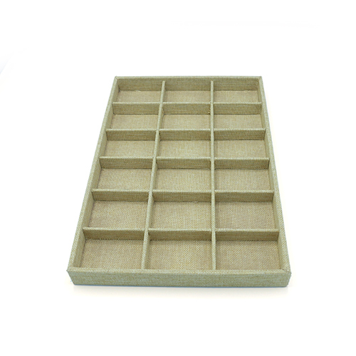 Natural Linen Earrings Ring Display Tray