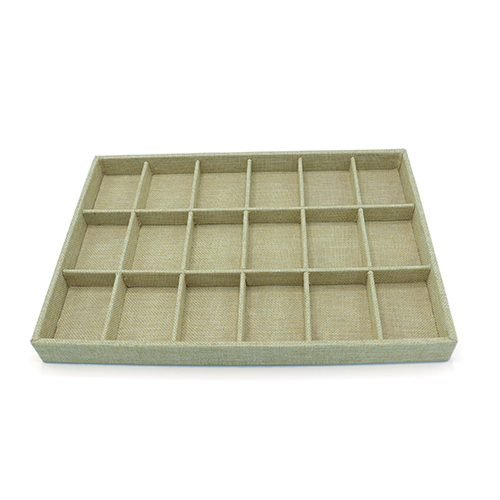 Natural Linen Earrings Ring Display Tray